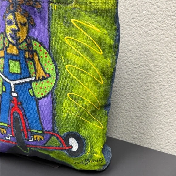 Banks Artistic Multicolor Handpainted Tote Bag - Picture 3 of 7